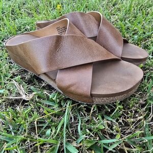 Volatile Tan Slide Sandals
